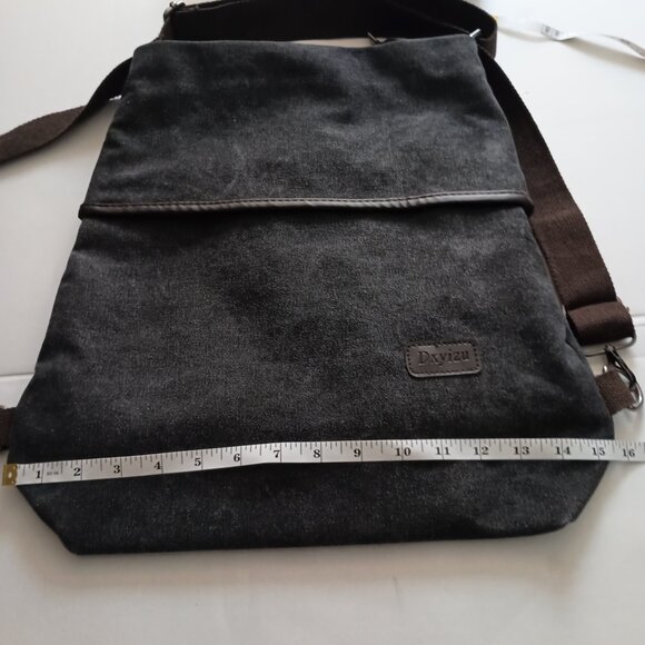 DXYIZU Convertible Dark Gray Canvas Crossbody Tote Backpack Bag - Picture 10 of 12